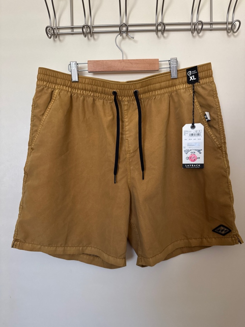Billabong Men’s recycler Layback Drawstring Swim Shorts - Mustard Brown size XL
